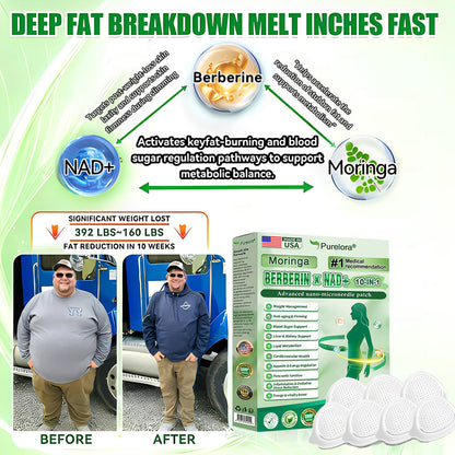 ⭐ Top Rated | Purelora® Moringa Berberine × NAD⁺ 10-in-1 Nano Microneedle Patch (Just once daily, visible changes in 7 days) ✅ Supports weight management, loose skin, diabetes care, sleep apnea, joint comfort, and more