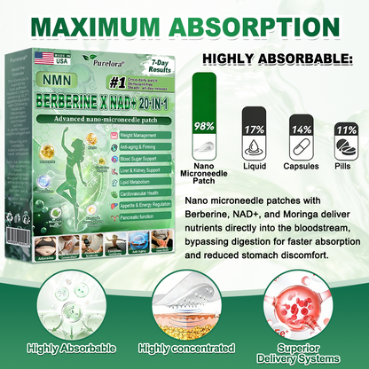 🏥Online Pharmacy | 𝐏𝐮𝐫𝐞𝐥𝐨𝐫𝐚® 𝐍𝐌𝐍 𝐁𝐄𝐑𝐁𝐄𝐑𝐈𝐍𝐄 𝐱 𝐍𝐀𝐃 𝟐𝟎-𝐢𝐧-𝟏 𝐀𝐝𝐯𝐚𝐧𝐜𝐞𝐝 𝐍𝐚𝐧𝐨 𝐌𝐢𝐜𝐫𝐨𝐧𝐞𝐞𝐝𝐥𝐞 𝐏𝐚𝐭𝐜𝐡  (Just once daily, visible changes in 7 days) ✅ Supports weight management, loose skin, diabetes care, sleep apnea, joint comfort, and more