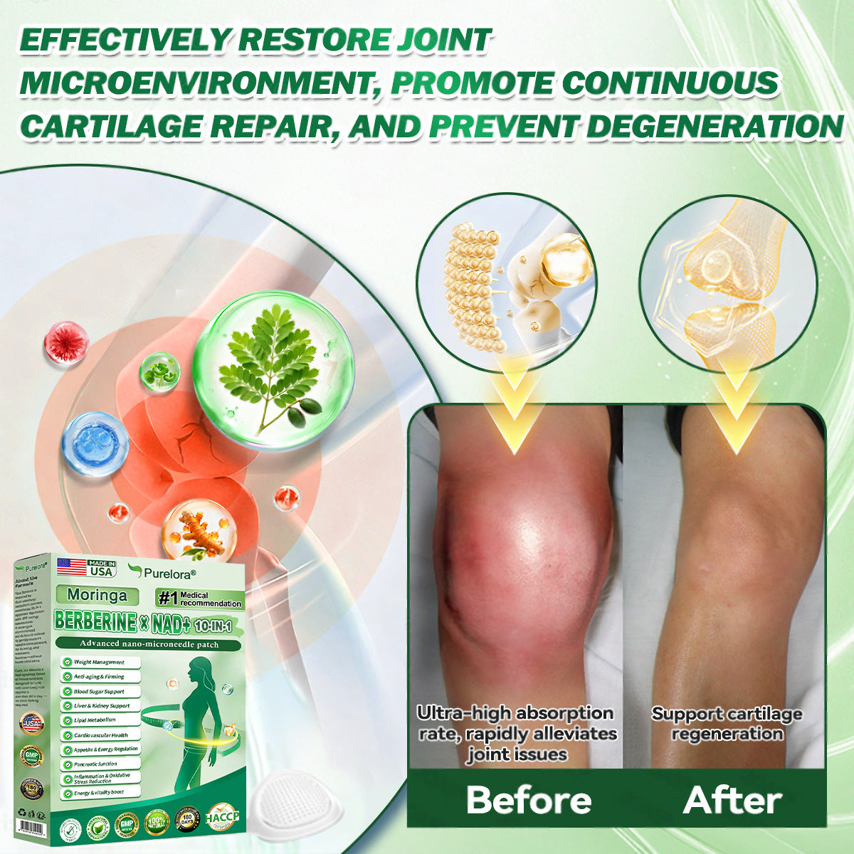 💎 Popular Choice | Purelora® Moringa Berberine × NAD⁺ 10-in-1 Nano Microneedle Patch (Just once daily, visible changes in 7 days) ✅ Supports weight management, loose skin, diabetes care, sleep apnea, joint comfort, and more